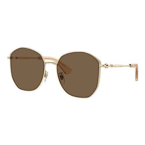 Burberry Womens BE3153D Sunglasses Light Gold/Dark Brown, Size 57 frame Light Gold/Dark Brown