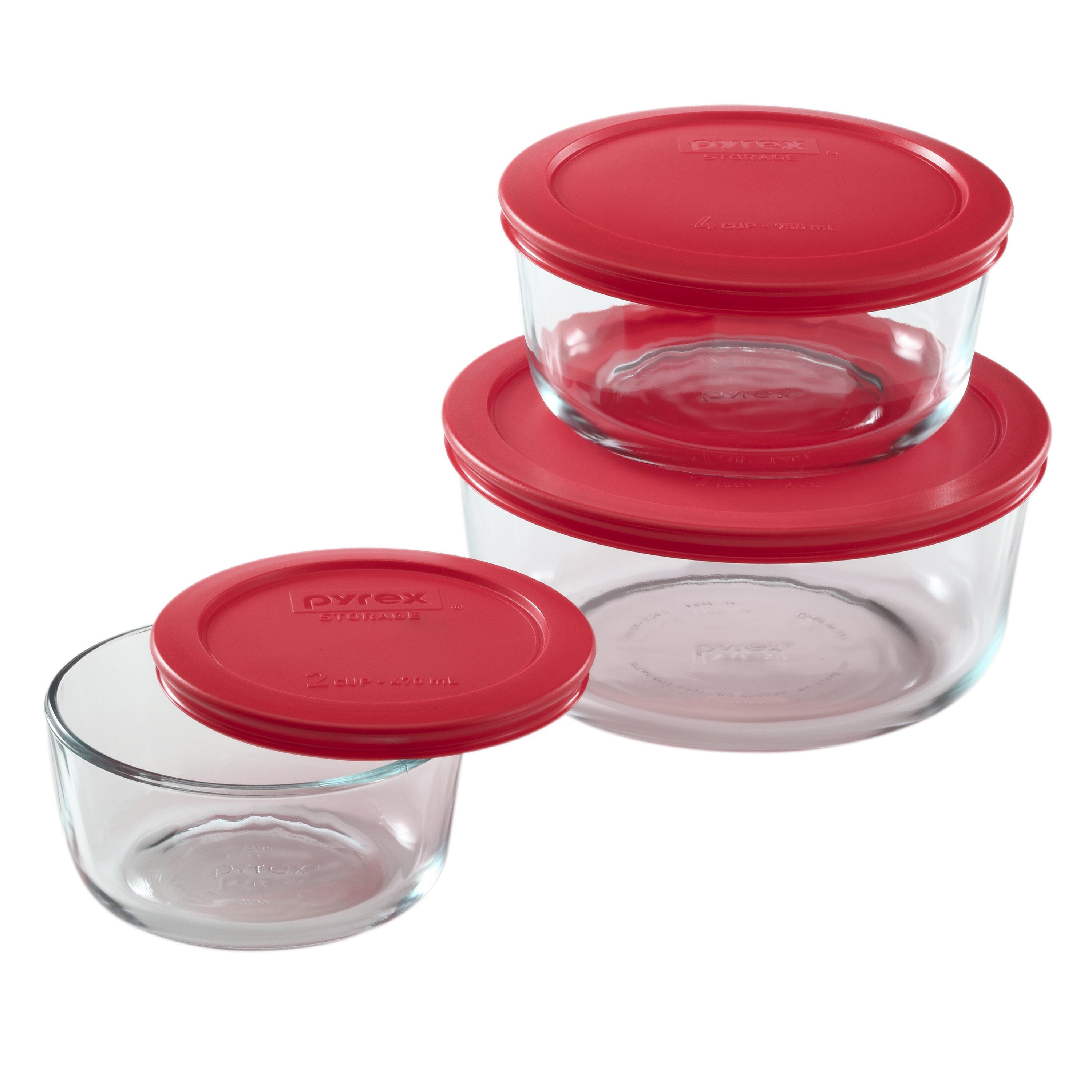 6pc Round Storage Set Red