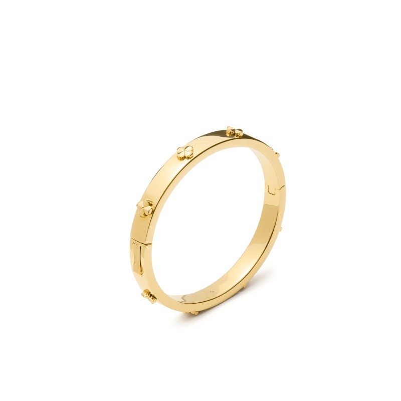 Spade Flower hinged bangle Gold.