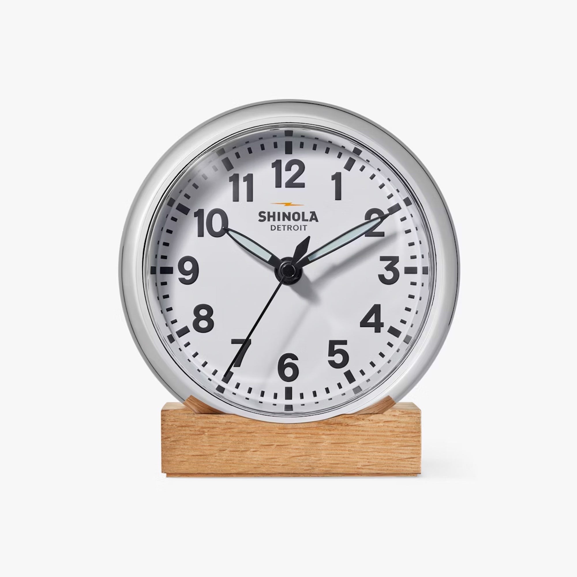6" Runwell Desk Clock Chrome/White