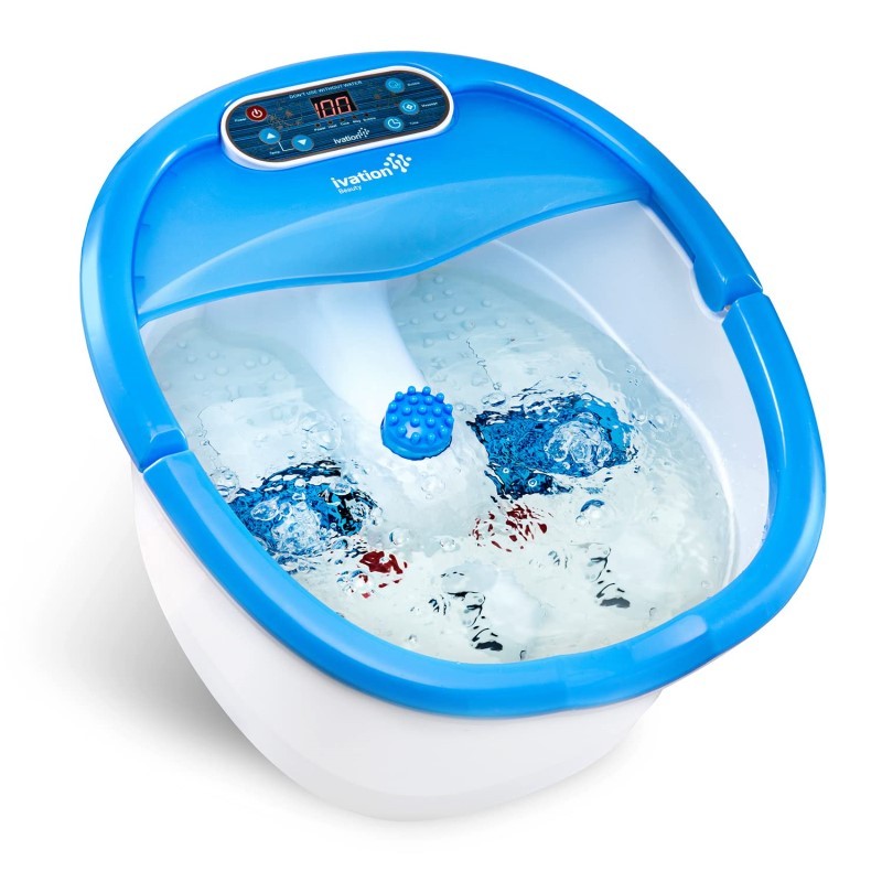 Foot Massager Spa with Heated Bath, Massage Rollers, Vibration, Temp Control & Attachments