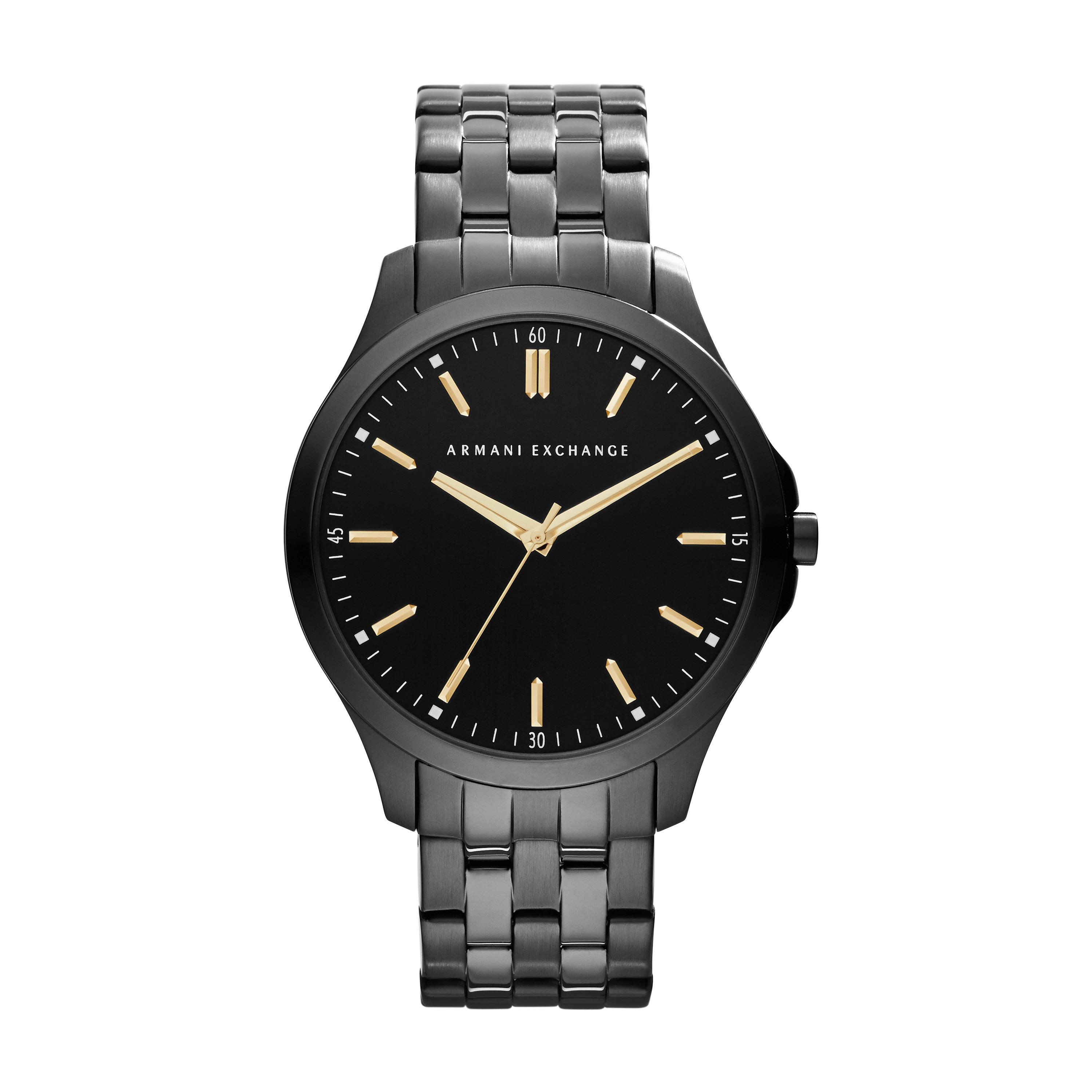 Mens Hampton Black PVD Stainless Steel Watch Black Dial