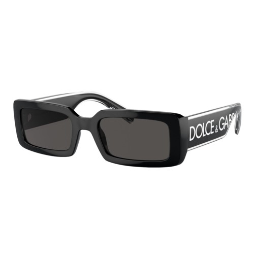 Dolce & Gabbana Womens DG6187 Sunglasses, Black/Dark Grey Solid, Size 53 frame Black/Dark Grey Solid