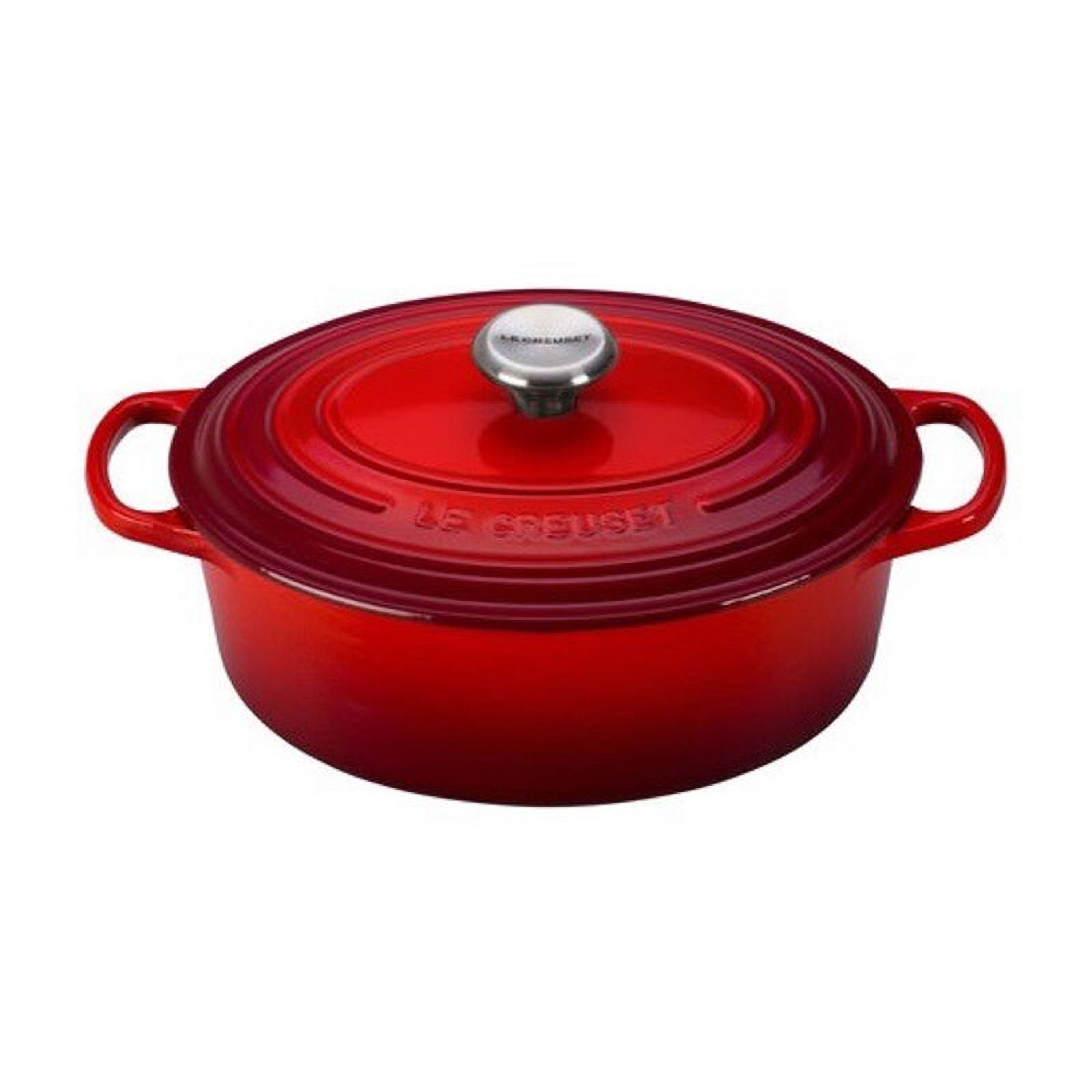 2.75qt Signature Cast Iron Oval Dutch Oven Cerise