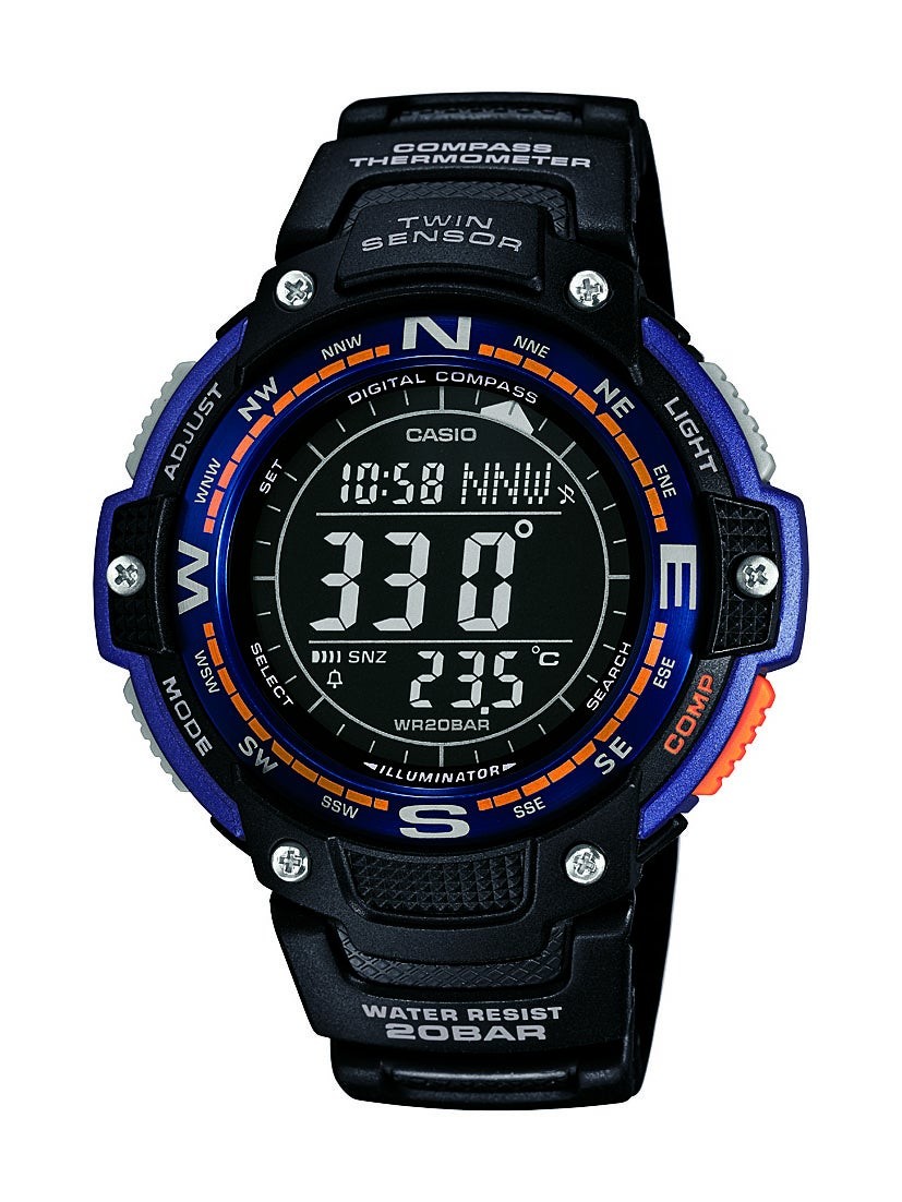 Mens Twin Sensor Temperature/Compass Sport Watch Black