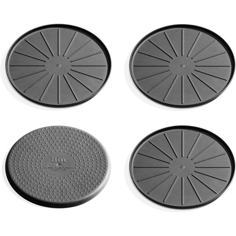 8 Inch Round Coasters Set - (Black)