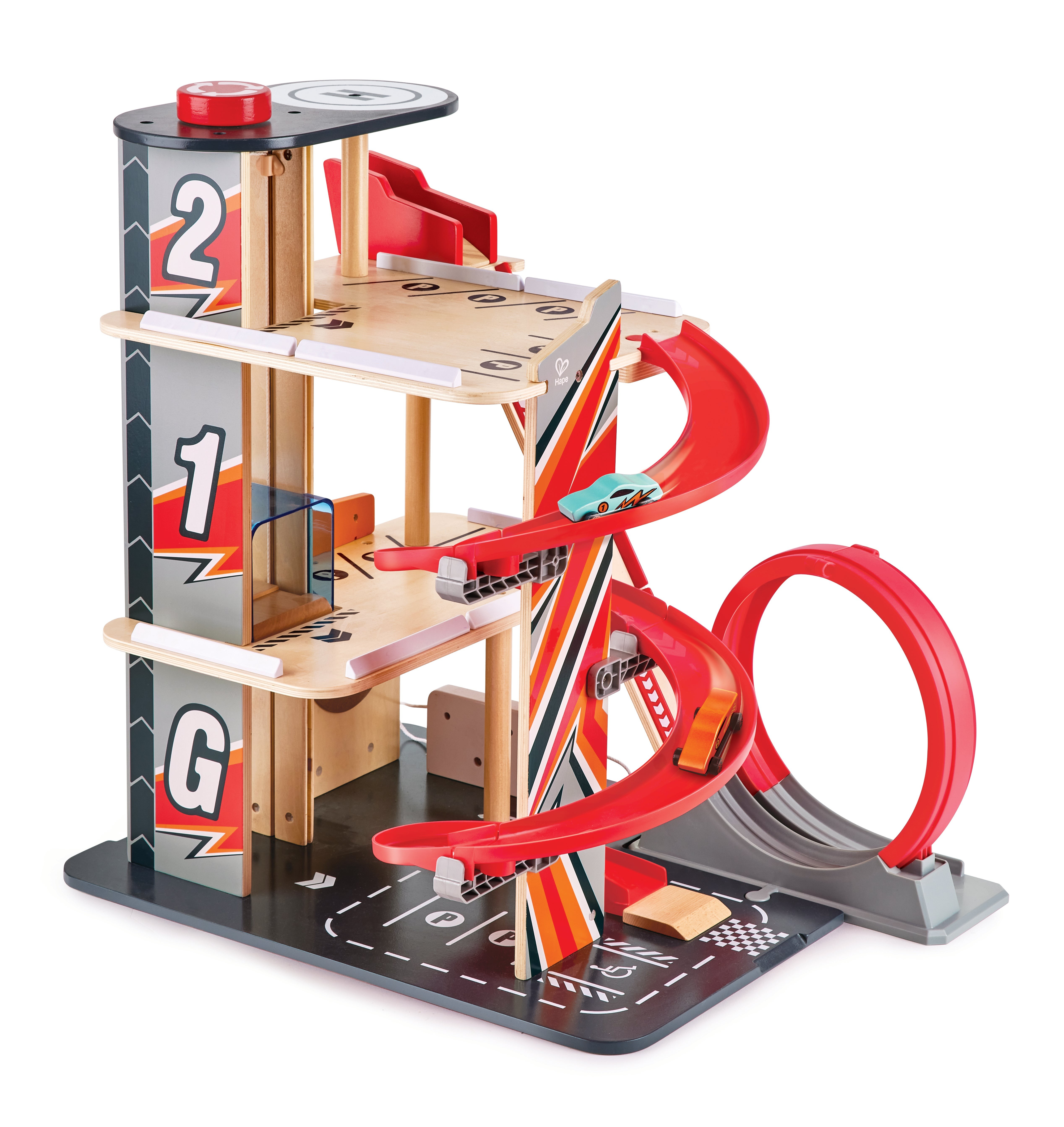 Gearhead Stunt Garage Wooden High Rise Car Parking Lot Ages 3+ Years