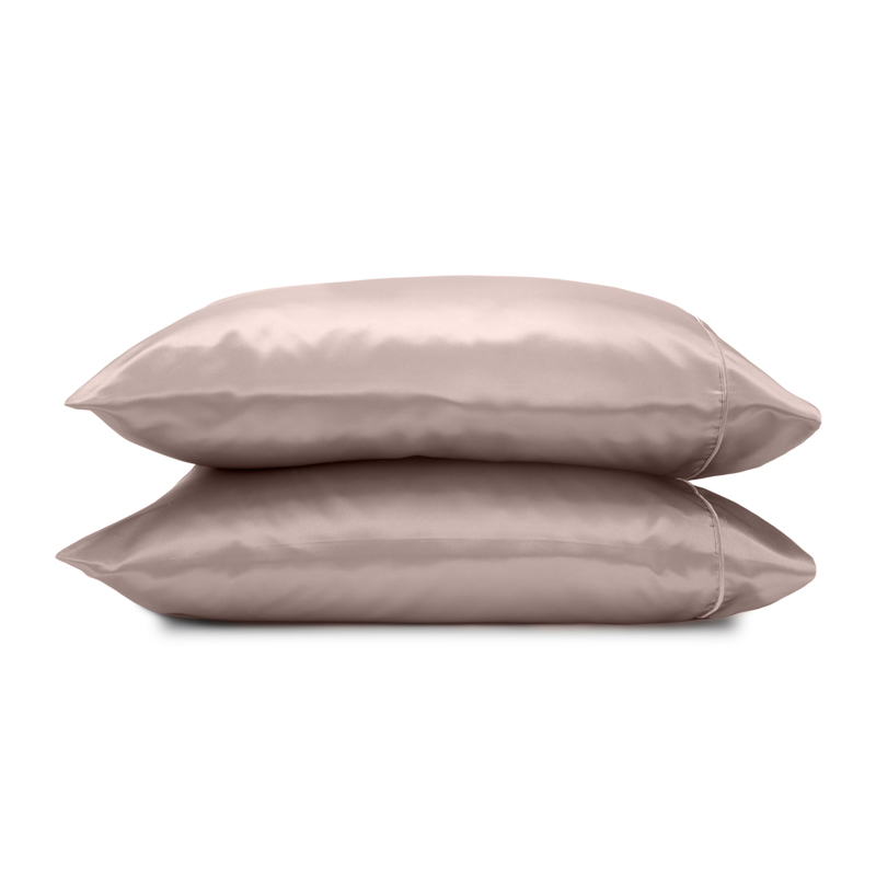 Satin Solid Standard Rose Gold Pillowcase Pair