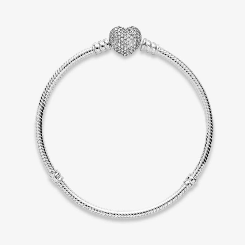 Moments Sparkling Heart Clasp Bracelet - (Size 7.5)