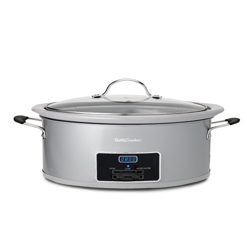 6-Quart Oval Digital Slow Cooker - (Silver)