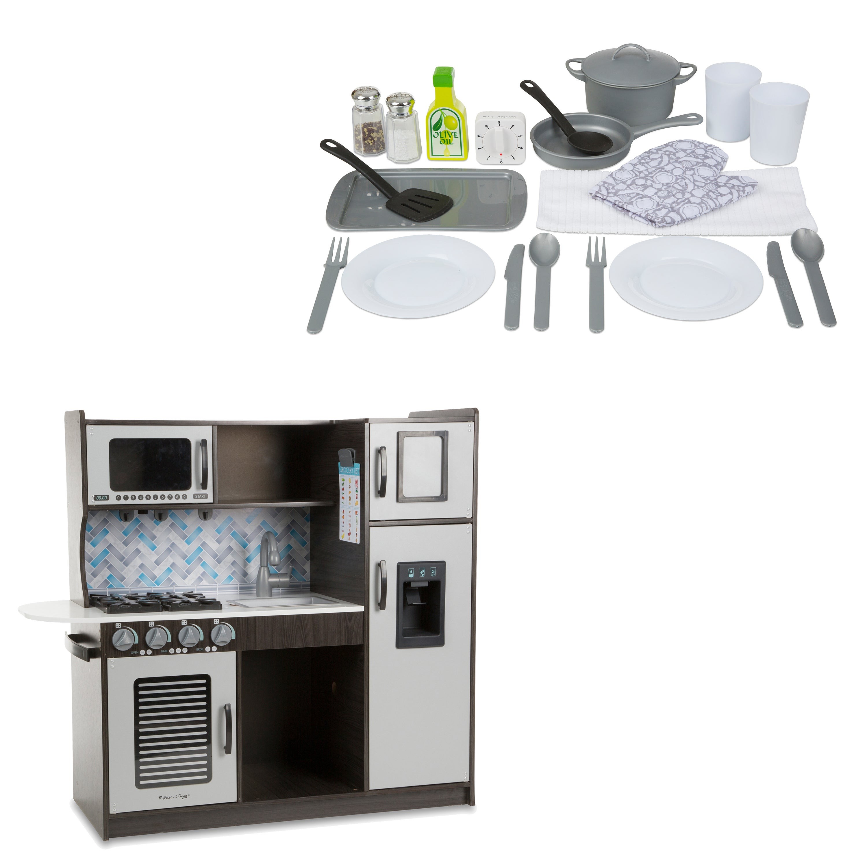 Chefs Charcoal Kitchen & Accessory Set Bundle