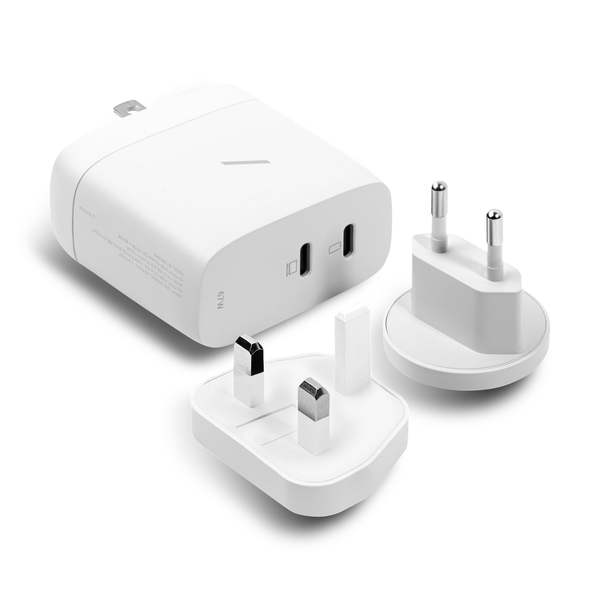 Fast Gan PD 67W Charger w/ 2 USB-C Ports White