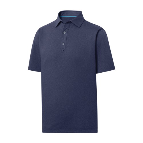 FootJoy Solid Lisle Set On Placket Polo Heather Navy, Size X-Large X-Large, Heather Navy