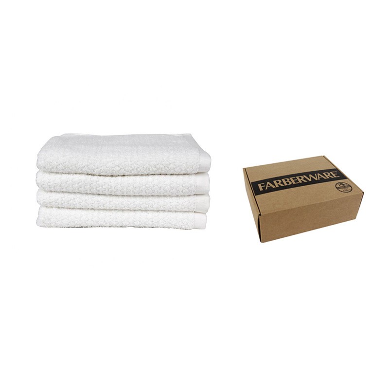Signature 4Pcs Set Hand Towel - (White)