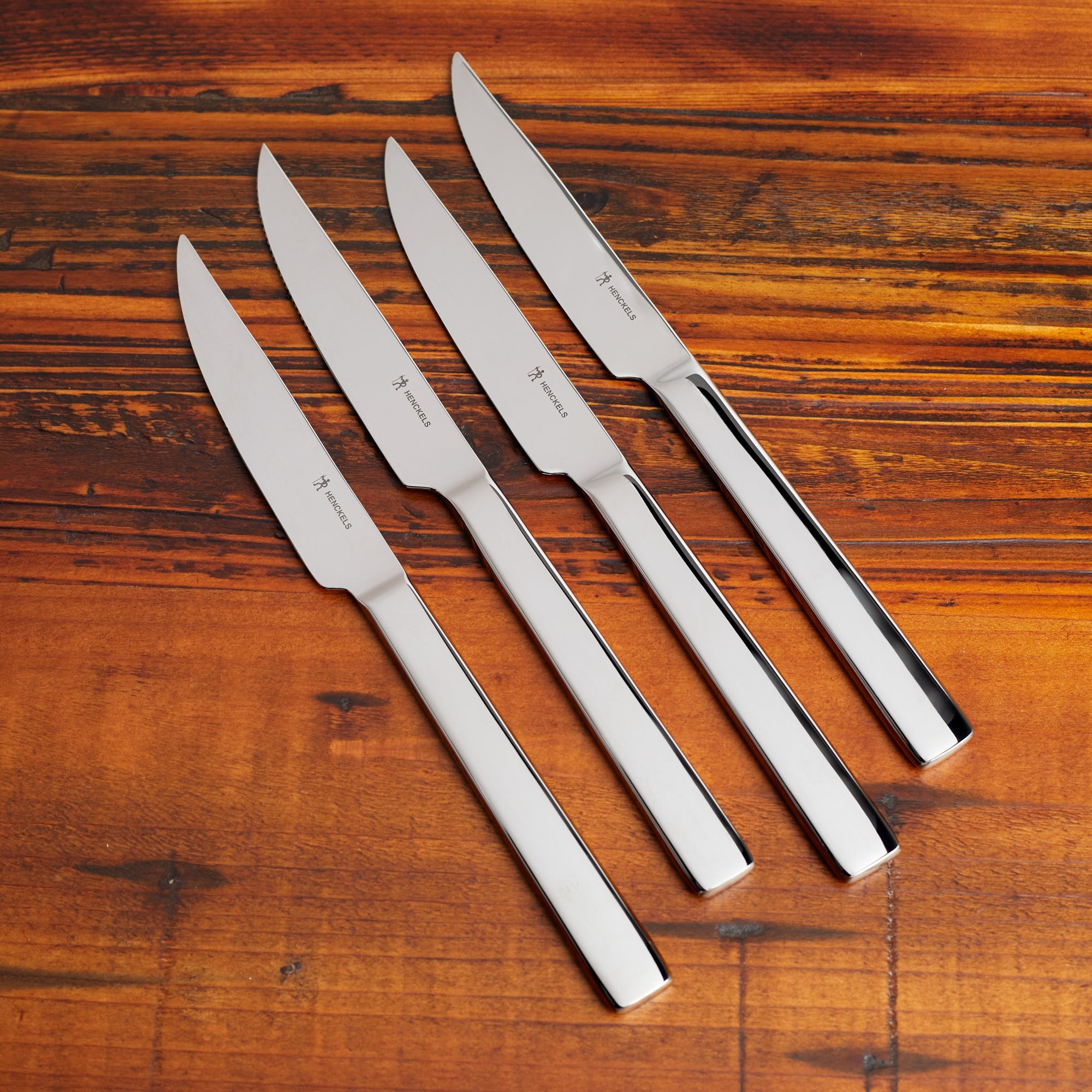 4pc Steak Knife Set Polished Stainless Steel