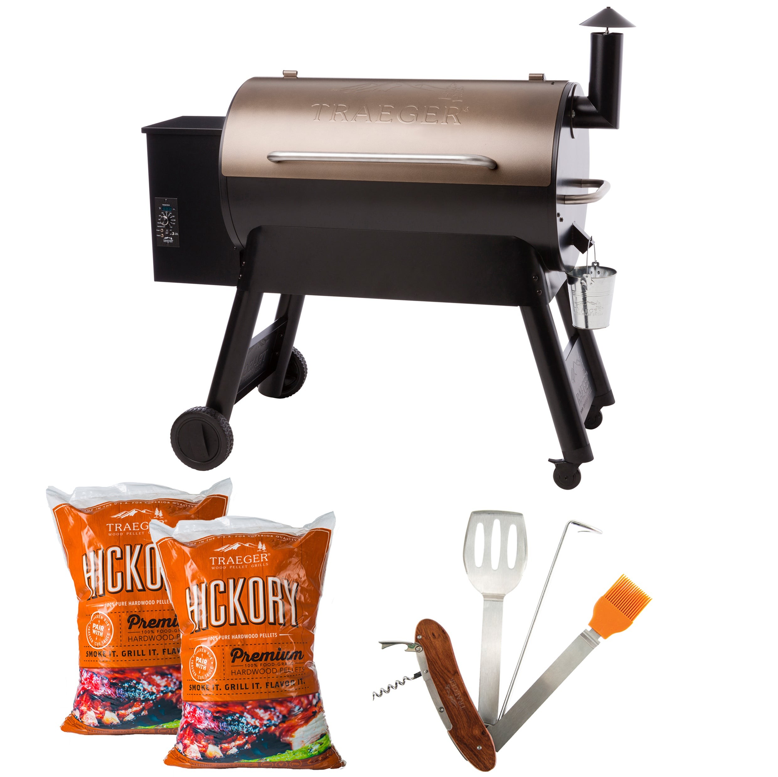 Pro Series 34 Pellet Grill Bronze w/ Hickory Pellets