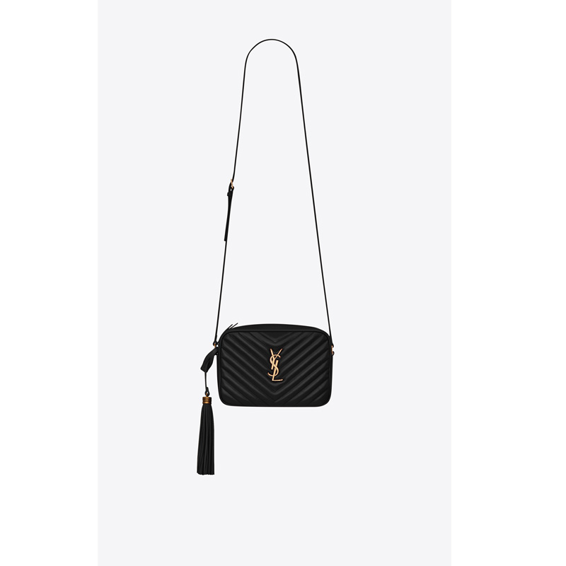 Lou Camera Bag In Quilted Leather BLK/GLD