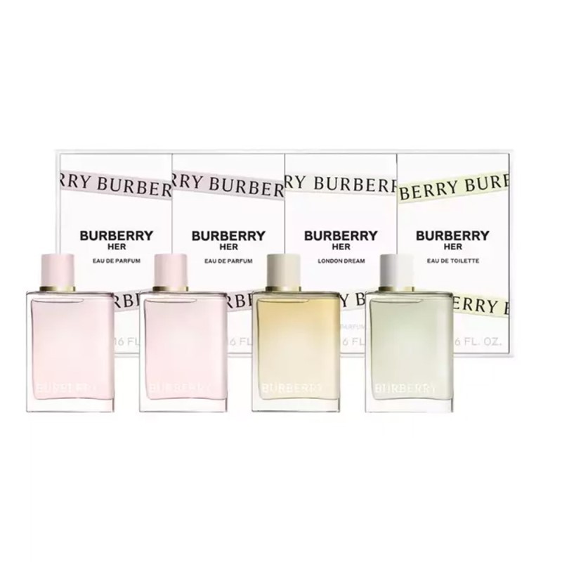 Burberry (W) 4Pc Set 5ML - Her EDP/ Elixir EDP/ London Dream EDP/ Her EDT